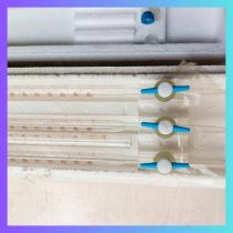 Buret thuỷ tinh, trắng chia vạch khóa nhựa