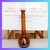 Bình định mức nâu 100ml nút nhựa, Hãng Onelab